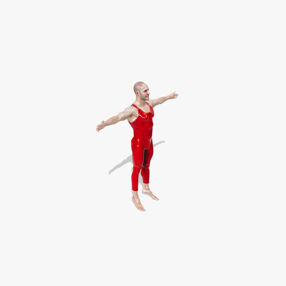 Red Athlete Bodysuit model pack